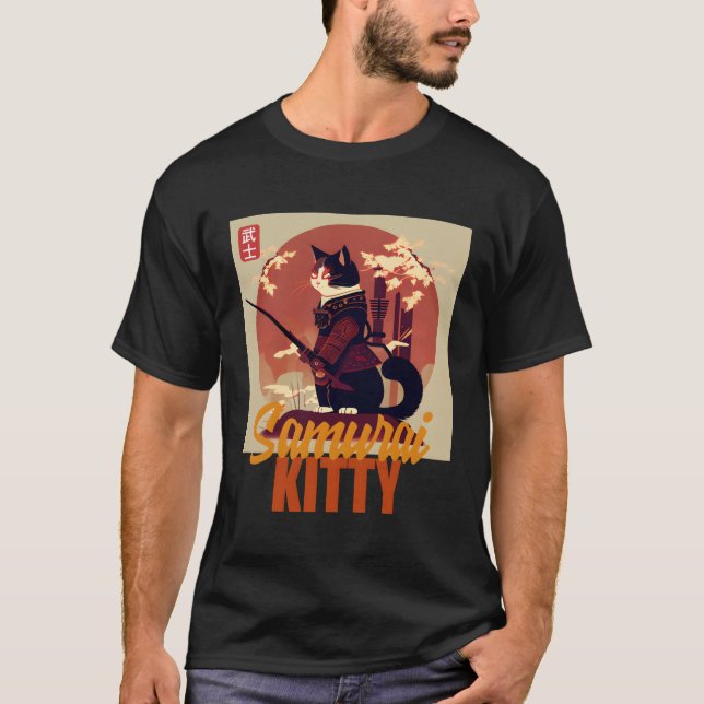 Samurai Kitty Vs Anime The Feline Revolution T-Shirt (Front)