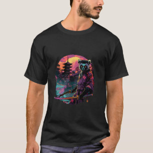 Samurai Lemur Pagoda Temple Japanese Warrior Japan T-Shirt