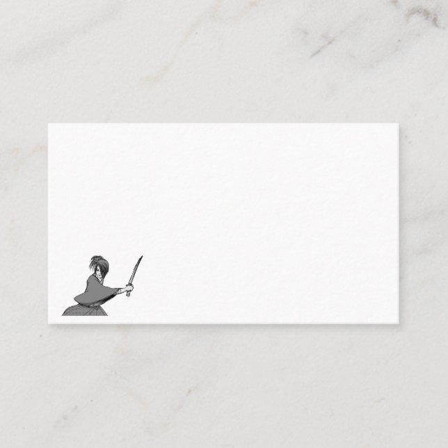 samurai manga boy bushido japan business card (Front)