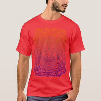 Samurai mask degraded tribal tattoo design  T-Shirt