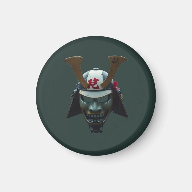 Samurai mask magnet (Front)
