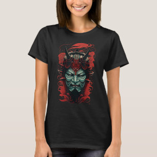 Samurai Mask Traditional Japanese Warrior Sword Re T-Shirt
