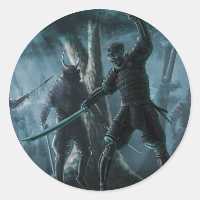 Samurai Mystique Classic Round Sticker (Front)