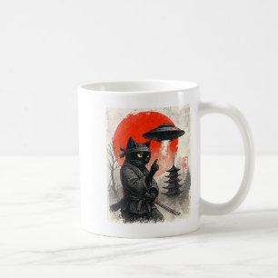 Samurai Ninja Cat Warrior Ufo Japanese Anime Gifts Coffee Mug