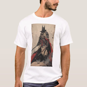 Samurai Ninja Dark Knight Poised with Katana T-Shi T-Shirt