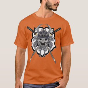 Samurai Ninja Helmet Katana Illustration  T-Shirt