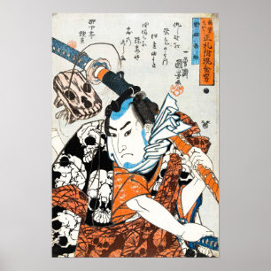 Samurai   Nozarashi Gosuke by Utagawa Kuniyoshi Poster