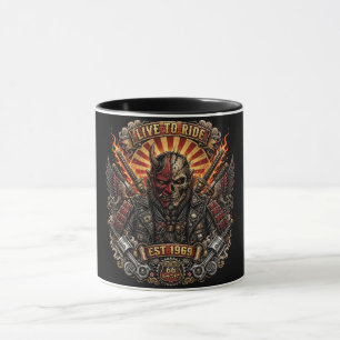 Samurai Oni Biker,Live To Ride Est 1969 Route 66 Mug