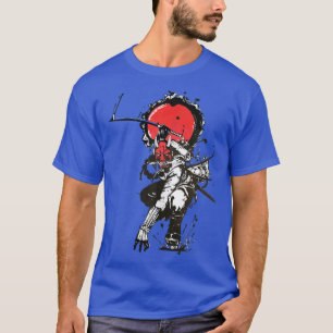 Samurai Oni Mask Katana Sunset Graphic Tee Japanes