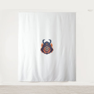 Samurai Oni Skull Tapestry