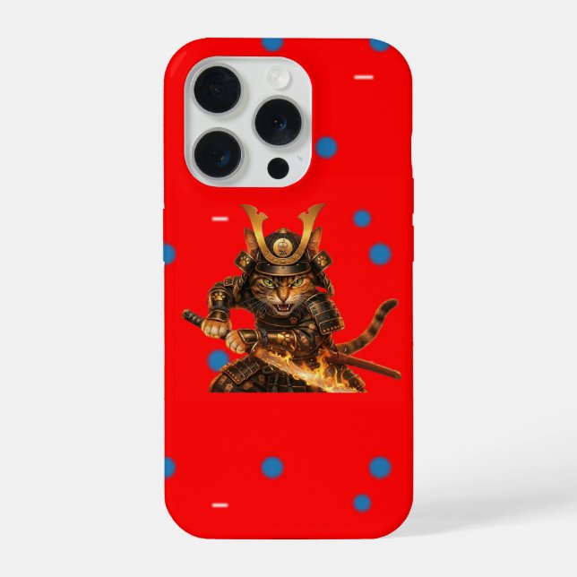 Samurai Orange Cat - Bold Pop Art iPhone Case (Back)