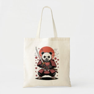 Samurai Panda Bear Budget Tote Bag