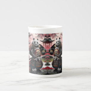 Samurai Panda in Traditional Chinese Landscape Bone China Mug