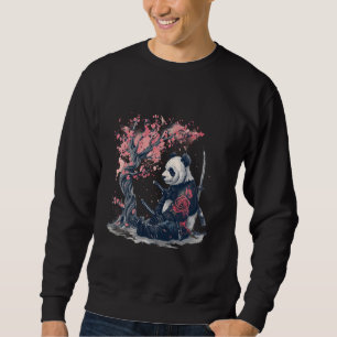 Samurai Panda Japanese Warrior Drawing Artwork Sak Sweatshirt