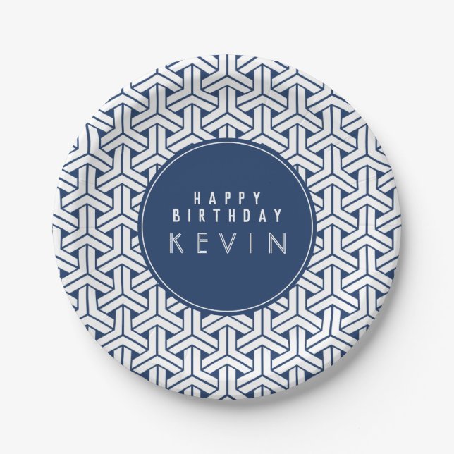 Samurai Pattern Personalised GIFT bag Paper Plate (Front)