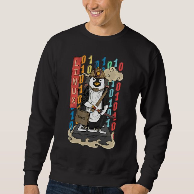 Samurai Penguin  A Linux Penguin Sweatshirt (Front)