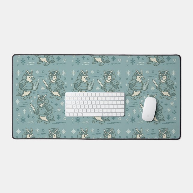 Samurai Penguin with Gaming Mouse  Desk Mat (Keyboard & Mouse)