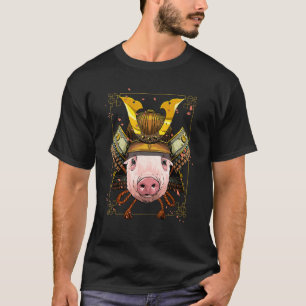 Samurai Pig Farmer Japanese Warrior Bushido Japane T-Shirt