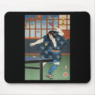 Samurai Play Table Tennis Ping Pong Ukiyoe  Mouse Mat