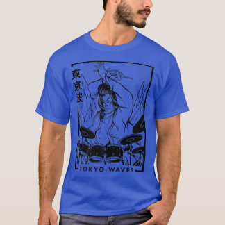 Samurai Playing Drums Japanese Futurism Japan Art  T-Shirt