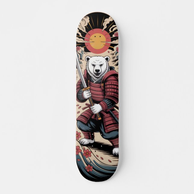 Samurai Polar Bear warrior Skateboard (Front)