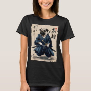 Samurai Pug Japanese Anime Dog Pug Lover Funny For T-Shirt