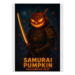 Samurai Pumpkin Halloween 2025 Poster