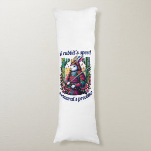 Samurai Rabbit in Bamboo Grove Body Cushion