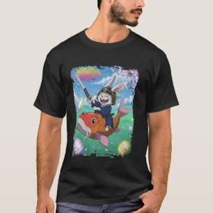 Samurai Rabbit Riding Koi Easter Egg Hunt T-Shirt