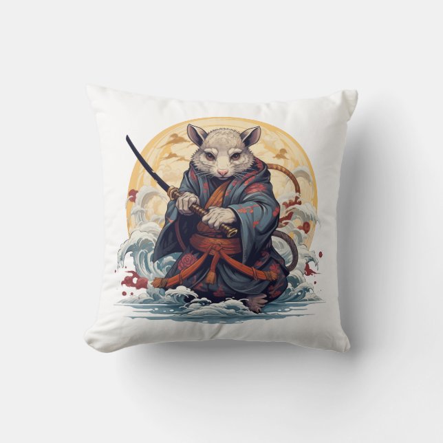 Samurai Rat Throw Pillows (Front)