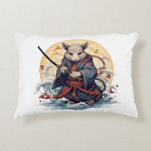 Samurai Rat Throw Pillows