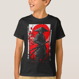Samurai Red Sun Cherry Blossoms Japanese Art Men W T-Shirt