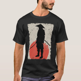 Samurai Retro Vintage Japanese Warrior Swordsman R T-Shirt