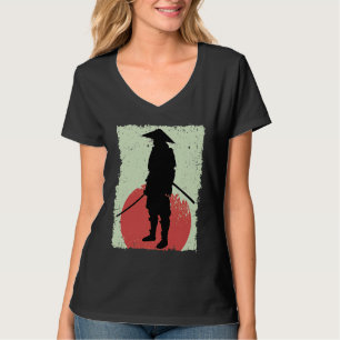 Samurai Retro Vintage Japanese Warrior Swordsman R T-Shirt