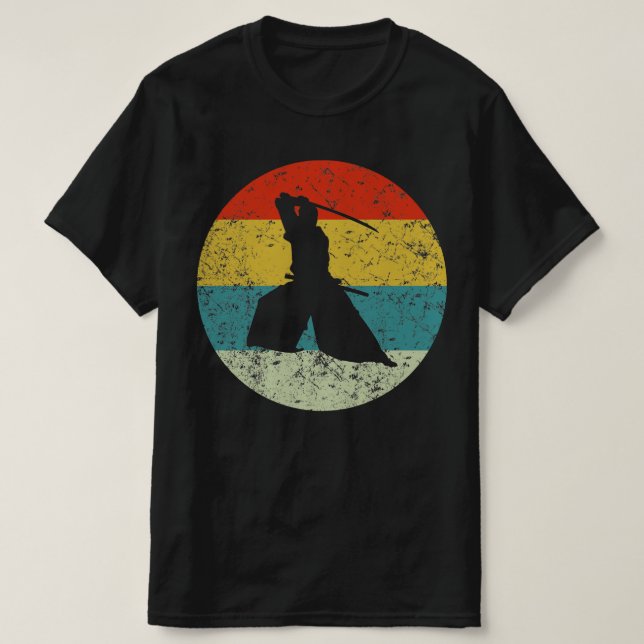SAMURAI retro vintage  silhouette 70s T-Shirt (Design Front)