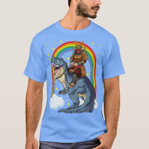 Samurai Riding TRe Dinosaur Japanese Medieval Roni T-Shirt