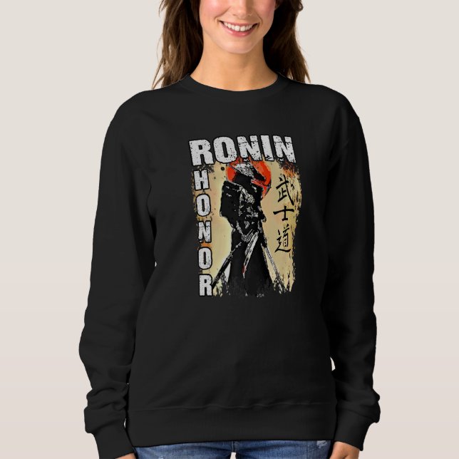 Samurai Ronin Straw Hat Warrior Sword Fighter Japa Sweatshirt (Front)