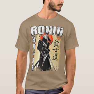 Samurai Ronin Straw Hat Warrior Sword Fighter Japa T-Shirt