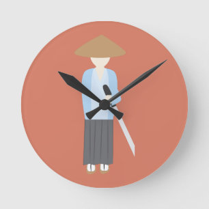 Samurai Round Clock