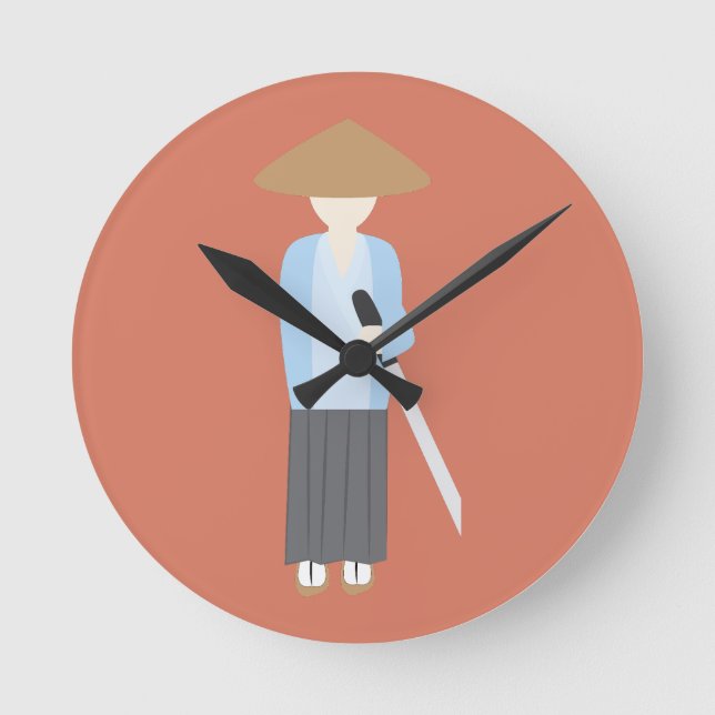 Samurai Round Clock (Front)