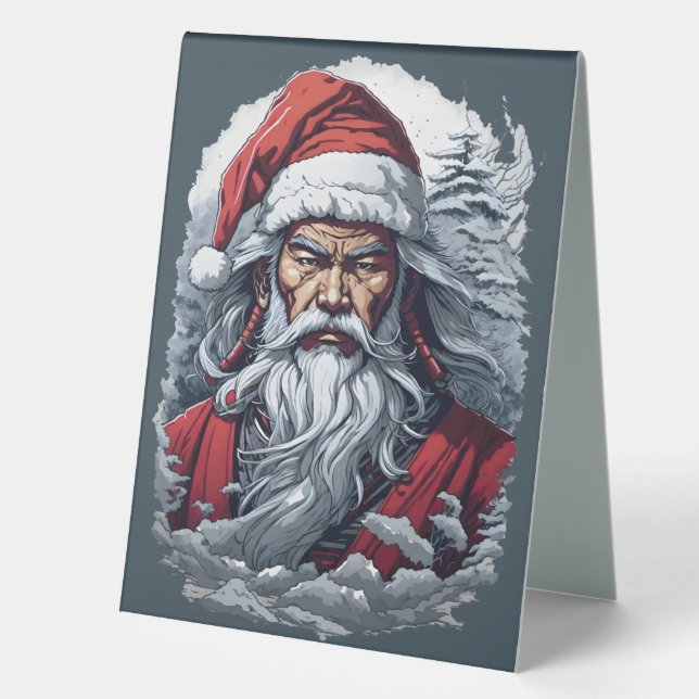 Samurai Santa Warrior Christmas Art Gift  (Front)