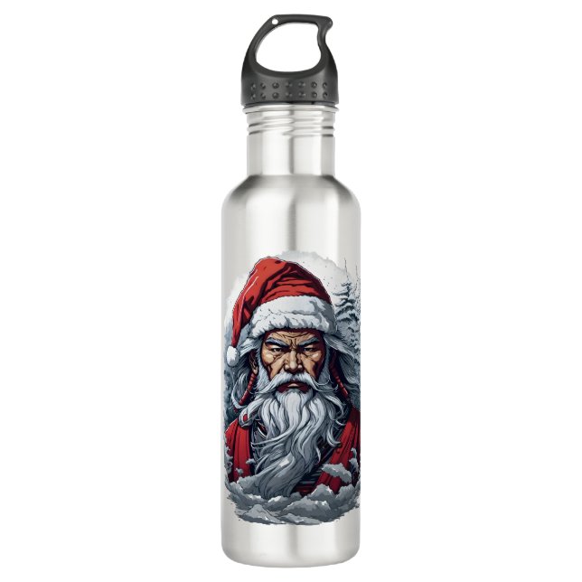 Samurai Santa Warrior Christmas Art Gift  710 Ml Water Bottle (Front)