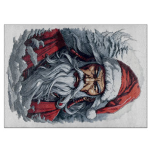 Samurai Santa Warrior Christmas Art Gift Cutting Board