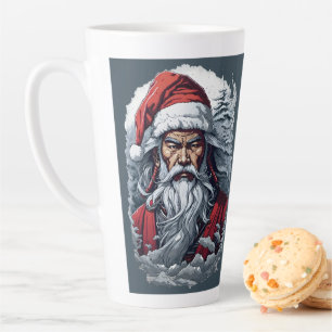 Samurai Santa Warrior Christmas Art Gift  Latte Mug