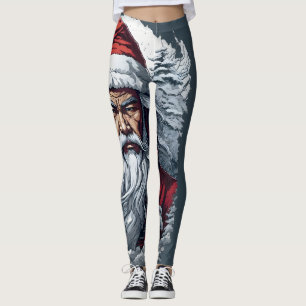 Samurai Santa Warrior Christmas Art Gift Leggings