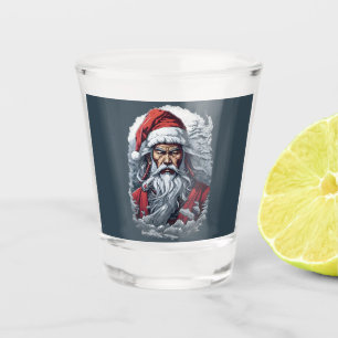 Samurai Santa Warrior Christmas Art Gift Shot Glass