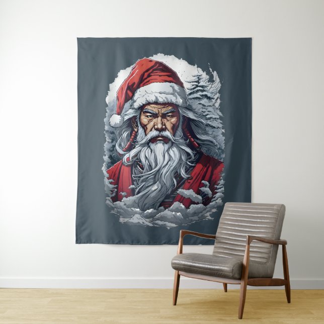 Samurai Santa Warrior Christmas Art Gift  Tapestry (In Situ)