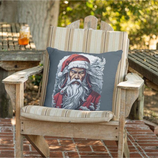 Samurai Santa Warrior Christmas  Cushion (Chair)