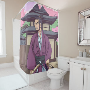 samurai shower curtain
