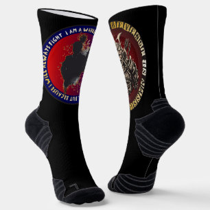 Samurai Silhouette - Japanese Warrior Quote Socks